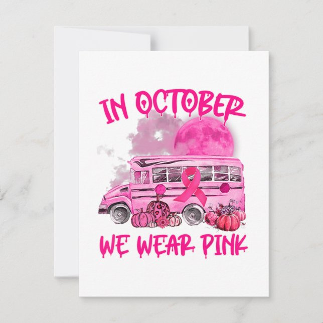V2dj School Bus Driver Leopard Breast Cancer Aware Card (Front)