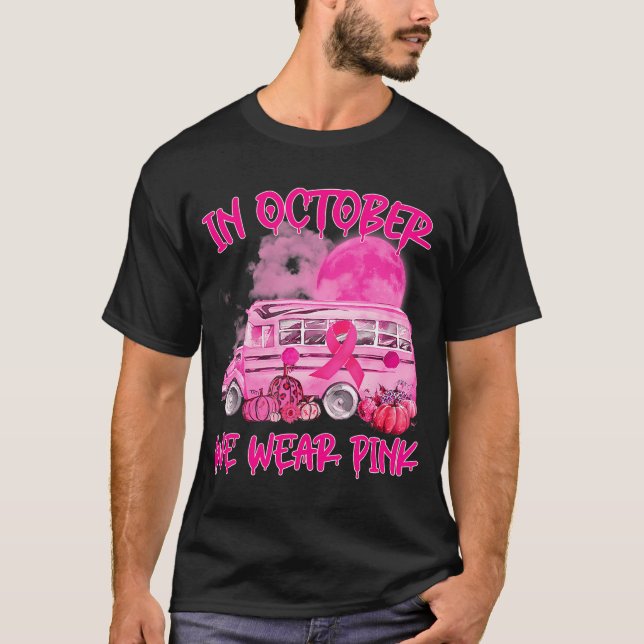 V2DJ School Bus Driver Leopard Breast Cancer T-Shirt (Front)
