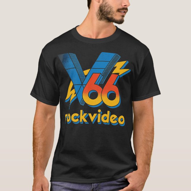 V66 Retro Boston Rock Video T-Shirt (Front)