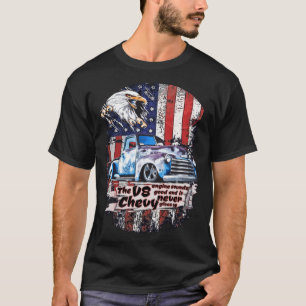 V8 Chevy Pick Truck USA Eagle never give illustrat T-Shirt