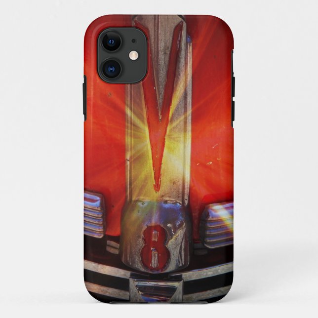 V8 Chrome Emblem on Hotrod Case-Mate iPhone Case (Back)