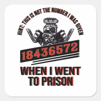 V8 Engine Fan Car Piston 8 Cylinder Mechanic Square Sticker