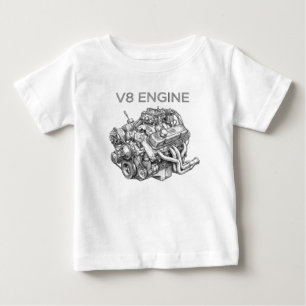 V8 engine pencil sketch drawing baby T-Shirt