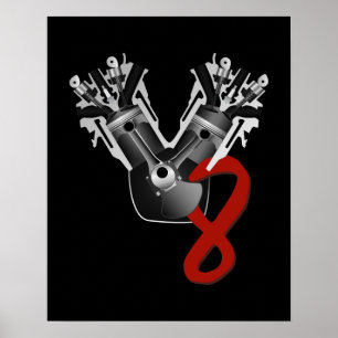 V8 Engine Poster