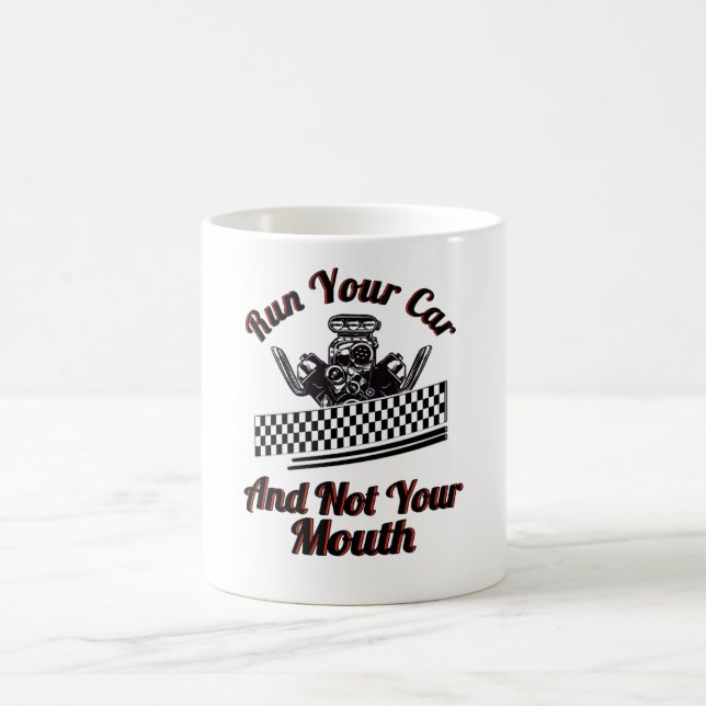 V8 Motor Racing Auto Mechanic Race Car Fan Drag Coffee Mug (Center)