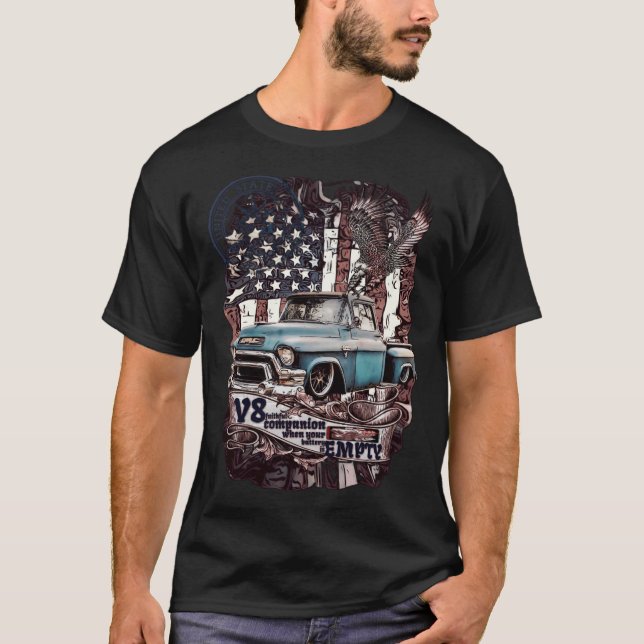 V8 Pickup Truck faithful Friend for animal lover g T-Shirt (Front)