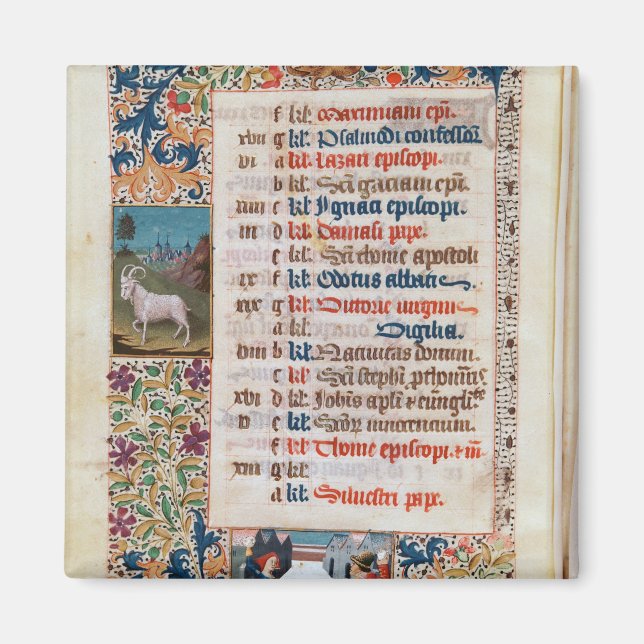 V.25-3 Fol.12v The Month of December Magnet (Front)