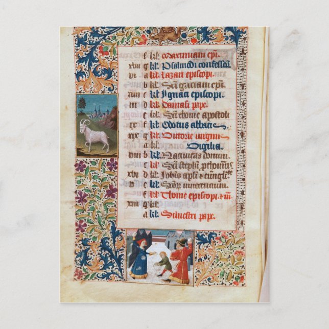 V.25-3 Fol.12v The Month of December Postcard (Front)