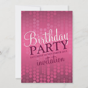 v.2 Pink Bokeh Sparkle Birthday Invitation