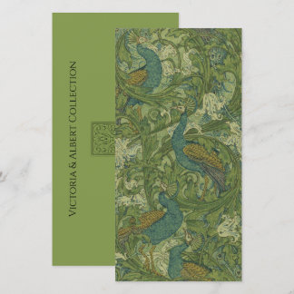 V&A Teal Peacocks Greeting Card