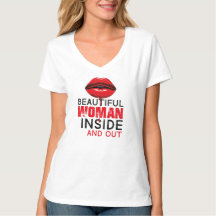 V Beautiful Woman neck T-shirt