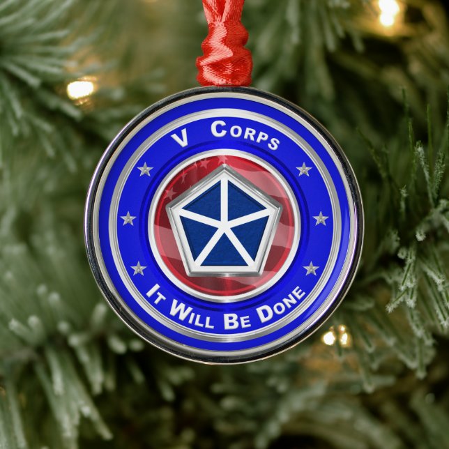 V Corps Christmas Keepsake Metal Tree Decoration (Tree)