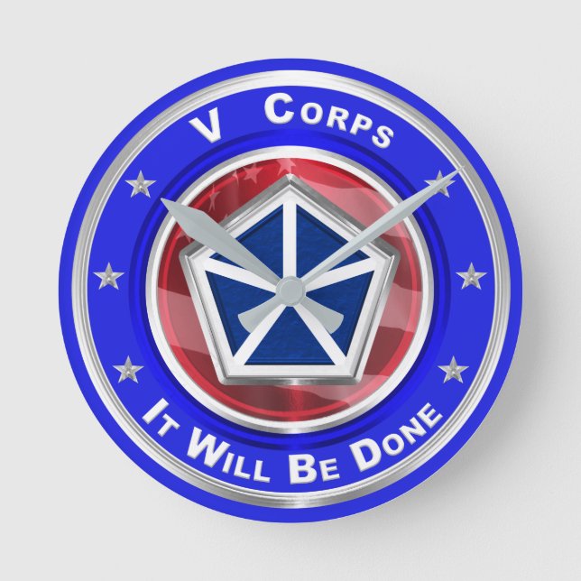 V Corps Christmas Keepsake Round Clock (Front)