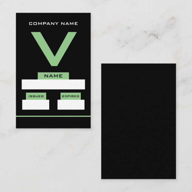 V Design, Visitor Cards (Front/Back)