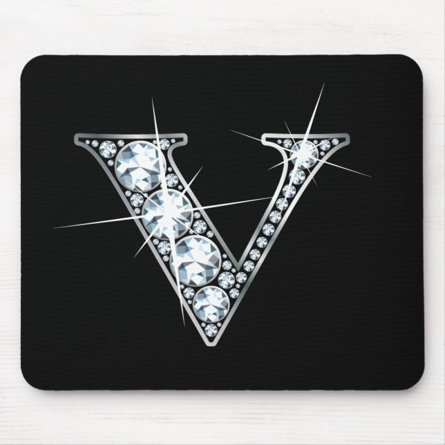 "V" Diamond Bling Mousepad (Front)