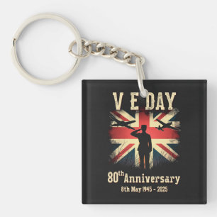 V-E Day 80th Anniversary Victory In Europe WWII Key Ring
