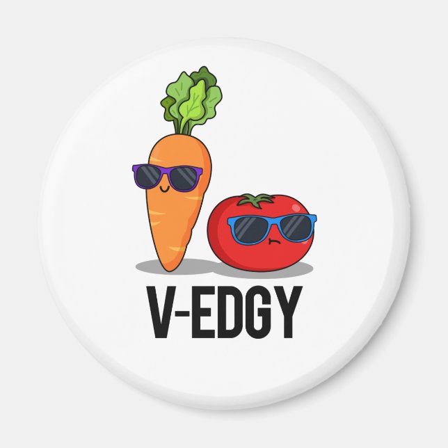 V-Edgy Cute Veggie Pun Magnet (Front)