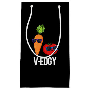 V-Edgy Funny Veggie Pun Dark BG Small Gift Bag