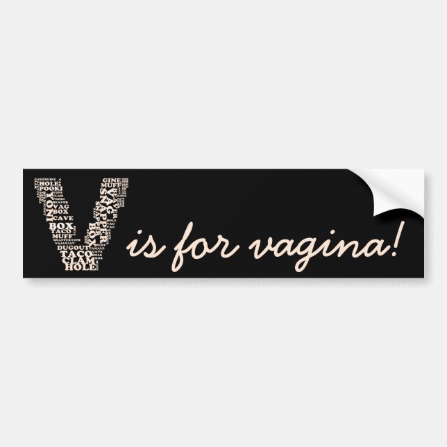 V for vagina victory in Michigan Bumper Sticker (Front)