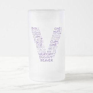 V for vagina victory in Michigan Frosted Glass Beer Mug