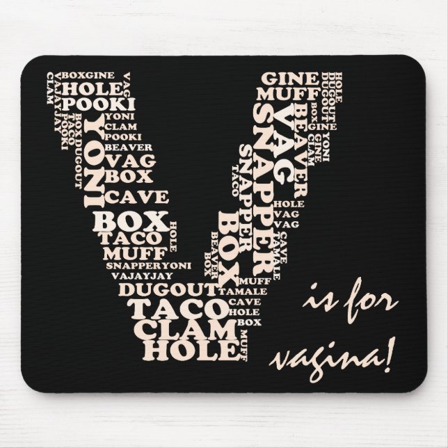 V for vagina victory in Michigan Mouse Mat (Front)