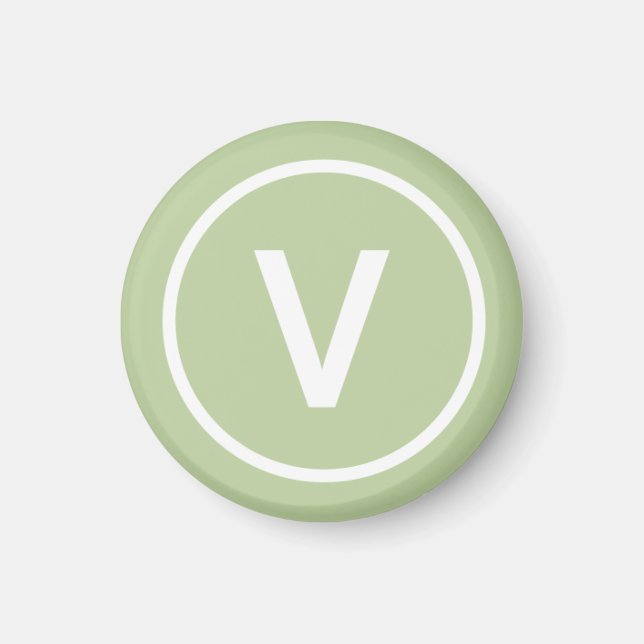 V for Vegan diet logo natural personalised Magnet (Front)