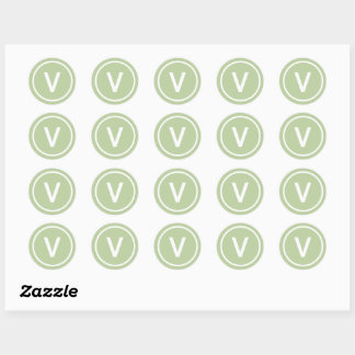 V for Vegan diet natural branding personalise  Classic Round Sticker