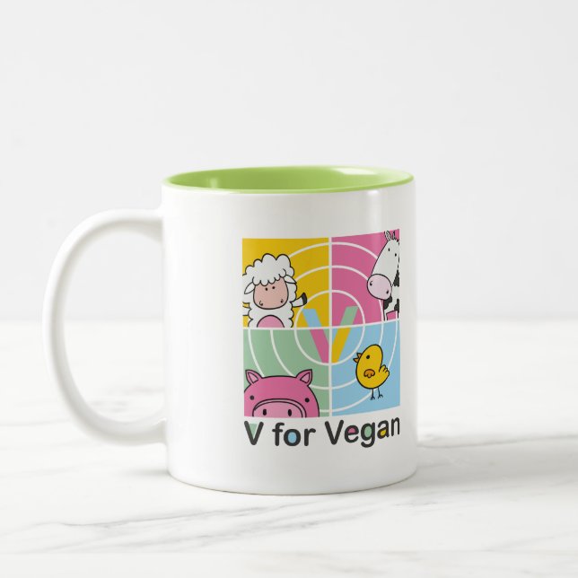 V for vegan Mug (Left)