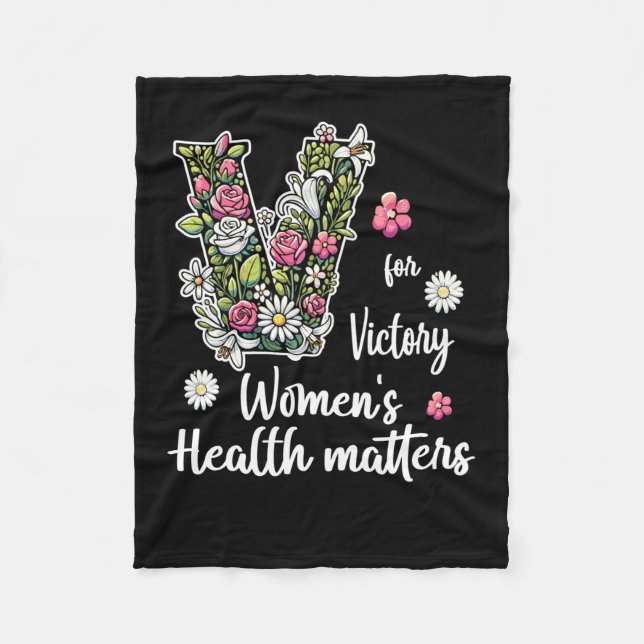 V For Victory; Women's Health S  Fleece Blanket (Front)