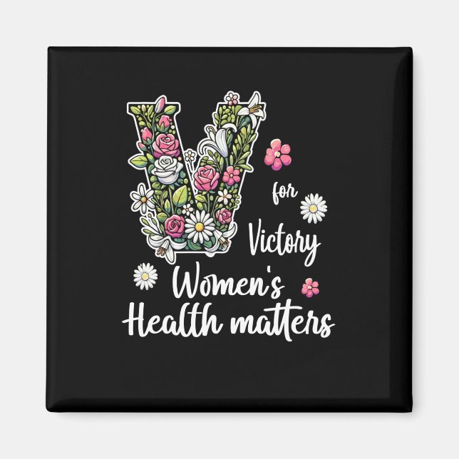 V For Victory; Women's Health S  Magnet (Front)