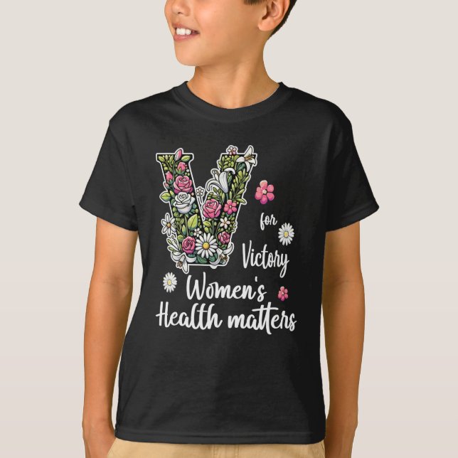 V For Victory; Women's Health S  T-Shirt (Front)