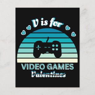 V for Video Games Not Valentines - Funny Retro Col