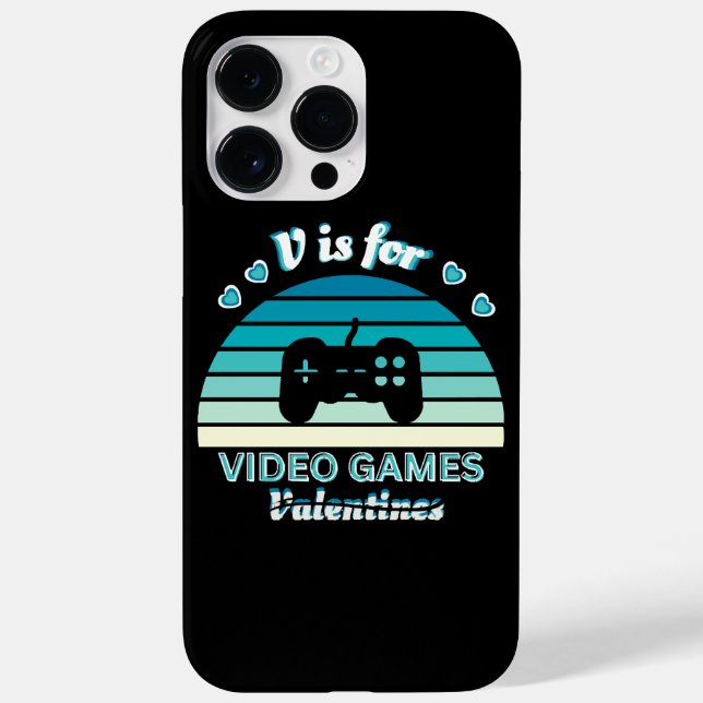 V for Video Games Not Valentines - Funny Retro Col Case-Mate iPhone Case (Back)