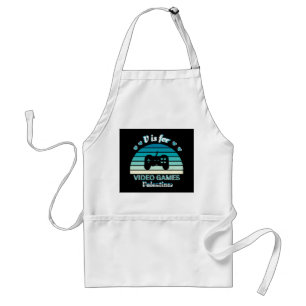V for Video Games Not Valentines - Funny Retro Col Standard Apron