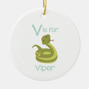 V For Viper Ceramic Tree Decoration