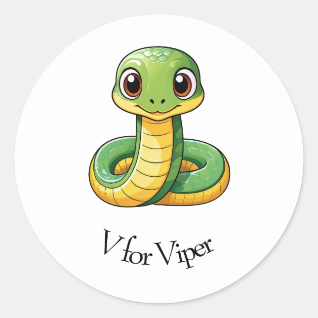 V for Viper Classic Round Sticker (Front)