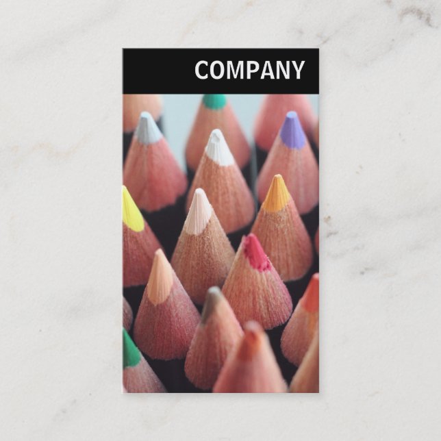 V Header - Colour Pencils Business Card (Front)