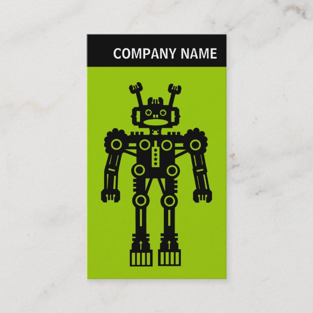 V Header - Photo - Robot - Green Business Card (Front)