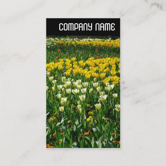 V Header - Spring Flowers Business Card (Front)