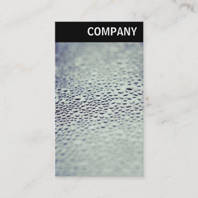 V Header - Water Droplets on Glass 01 Business Card (Front)