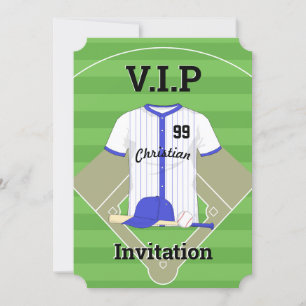 V.I.P Baseball Birthday blue Invitation