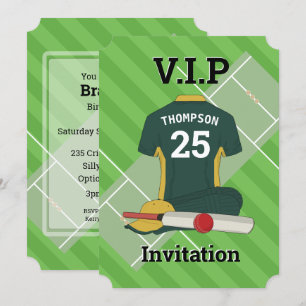 V.I.P Cricket (DGR) Birthday Party Invitation
