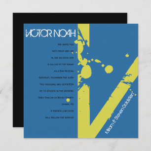 V Initial Collection Bar Bat Mitzvah Invitation