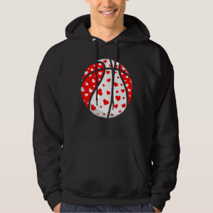 V Is For Basketball Funny Hearts Valentines Day Sp Hoodie