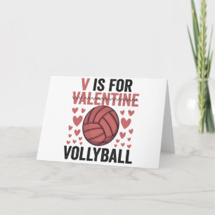 V Is For Valentine Funny Volleyball Sport Lovers Card