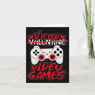 V Is For Valentine Video Game Shirt Card