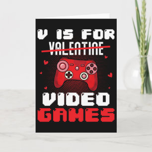 V Is For Valentine Video Gamer Valentines For Kids Card
