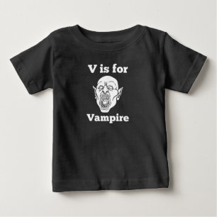V is for Vampire Goth Horror Baby T-Shirt