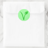 V is for Vegan Classic Round Sticker (Bag)