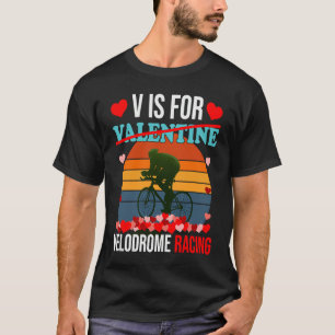 V Is For Velodrome Racing  Valentines Day Boys Men T-Shirt